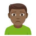 Man Frowning Emoji with Medium-Dark Skin Tone, Emoji One style