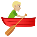 Man Rowing Boat Emoji with Medium-Light Skin Tone, Emoji One style