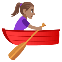 Woman Rowing Boat Emoji with Medium Skin Tone, Emoji One style