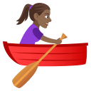 Woman Rowing Boat Emoji with Medium-Dark Skin Tone, Emoji One style