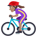 Woman Biking Emoji with Medium Skin Tone, Emoji One style