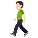 Man Walking Emoji with Light Skin Tone, Emoji One style