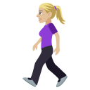 Woman Walking Emoji with Medium-Light Skin Tone, Emoji One style