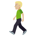 Man Walking Emoji with Medium-Light Skin Tone, Emoji One style
