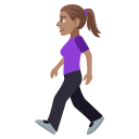 Woman Walking Emoji with Medium Skin Tone, Emoji One style