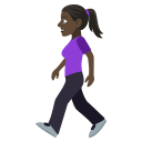 Woman Walking Emoji with Dark Skin Tone, Emoji One style