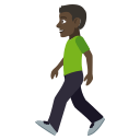 Man Walking Emoji with Dark Skin Tone, Emoji One style