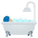 Person Taking Bath Emoji with Medium-Light Skin Tone, Emoji One style