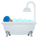 Person Taking Bath Emoji with Medium Skin Tone, Emoji One style