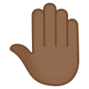 Raised Back of Hand Emoji with Medium-Dark Skin Tone, Emoji One style