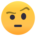 Face with Raised Eyebrow Emoji, Emoji One style