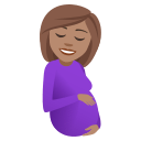 Pregnant Woman Emoji with Medium Skin Tone, Emoji One style