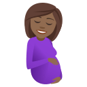 Pregnant Woman Emoji with Medium-Dark Skin Tone, Emoji One style