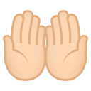 Palms Up Together Emoji with Light Skin Tone, Emoji One style