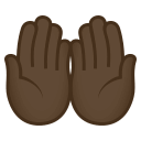 Palms Up Together Emoji with Dark Skin Tone, Emoji One style