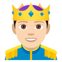 Prince Emoji with Light Skin Tone, Emoji One style