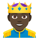 Prince Emoji with Dark Skin Tone, Emoji One style