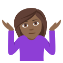 Woman Shrugging Emoji with Medium-Dark Skin Tone, Emoji One style