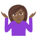 Person Shrugging Emoji with Medium-Dark Skin Tone, Emoji One style