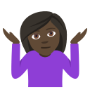 Woman Shrugging Emoji with Dark Skin Tone, Emoji One style