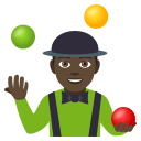 Man Juggling Emoji with Dark Skin Tone, Emoji One style