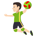 Person Playing Handball Emoji with Light Skin Tone, Emoji One style