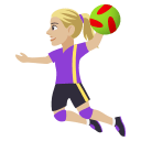 Woman Playing Handball Emoji with Medium-Light Skin Tone, Emoji One style