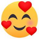 Smiling Face with 3 Hearts Emoji, Emoji One style