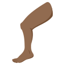Leg Emoji with Medium-Dark Skin Tone, Emoji One style