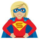 Woman Superhero Emoji with Medium-Light Skin Tone, Emoji One style