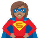 Woman Superhero Emoji with Medium Skin Tone, Emoji One style