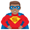 Man Superhero Emoji with Medium Skin Tone, Emoji One style