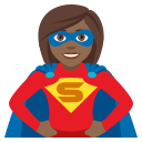 Woman Superhero Emoji with Medium-Dark Skin Tone, Emoji One style
