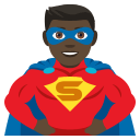 Man Superhero Emoji with Dark Skin Tone, Emoji One style