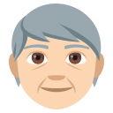 Older Person Emoji with Light Skin Tone, Emoji One style