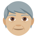 Older Person Emoji with Medium-Light Skin Tone, Emoji One style