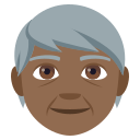 Older Person Emoji with Medium-Dark Skin Tone, Emoji One style