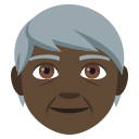Older Person Emoji with Dark Skin Tone, Emoji One style