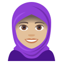 Woman with Headscarf Emoji with Medium-Light Skin Tone, Emoji One style