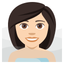 Woman in Steamy Room Emoji with Light Skin Tone, Emoji One style