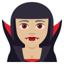 Woman Vampire Emoji with Medium-Light Skin Tone, Emoji One style
