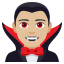Man Vampire Emoji with Medium-Light Skin Tone, Emoji One style
