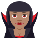 Woman Vampire Emoji with Medium Skin Tone, Emoji One style