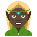 Woman Elf Emoji with Dark Skin Tone, Emoji One style