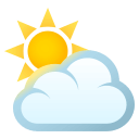 Sun Behind Cloud Emoji, Emoji One style