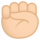 Raised Fist Emoji with Light Skin Tone, Emoji One style
