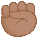 Raised Fist Emoji with Medium Skin Tone, Emoji One style