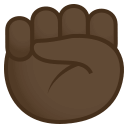 Raised Fist Emoji with Dark Skin Tone, Emoji One style