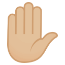 Raised Hand Emoji with Medium-Light Skin Tone, Emoji One style