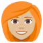 Woman, red haired: medium-light skin tone :woman_red_haired_tone2: π©πΌβπ¦°